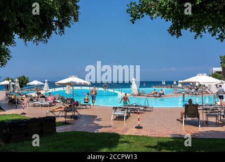 Sunprime Miramare Beach holiday resort in Rhodes,Greece Stock Photo