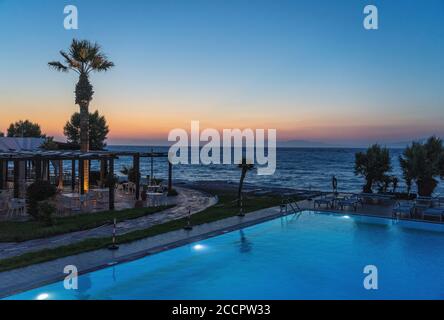 Sunprime Miramare Beach holiday resort in Rhodes,Greece Stock Photo