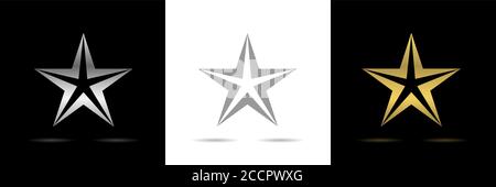 Star icon set Stock Vector