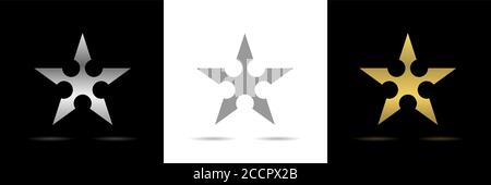 Star icon set Stock Vector