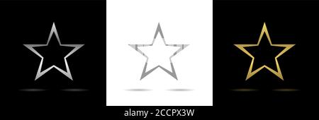 Star icon set Stock Vector