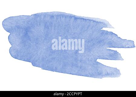 Abstract blue watercolor hand paint texture, isolated on white background, watercolor textured backdrop, watercolor drop, traced Stock Photo