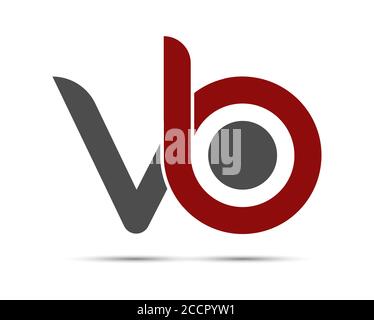 Stylized lowercase letters V and B are linked by a single line for a logo, monogram, or monogram. Vector illustration isolated on a white background. Stock Vector