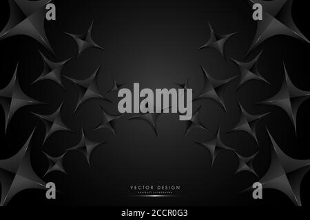Abstract background with 3d black star modern design. Stock Vector
