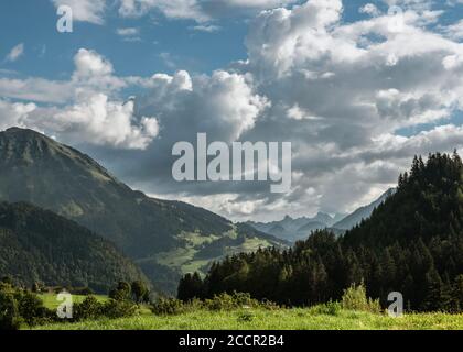 Landscape of the Regional Park Gruyère Pays-d'Enhaut, Switzerland Stock Photo