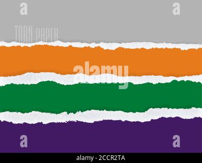 Set of torn paper, vector. Graphic resources design template Stock Vector