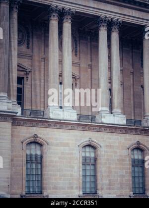 Vertical Shot from Louvre Museum, Paris France Stock Photo