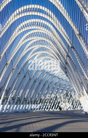 Athens, Greece - August 03 2020: Steel Archway at Olympic Stadium in Athens, Greece Stock Photo