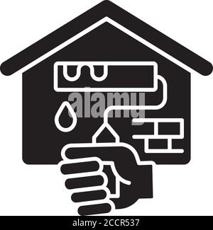 Home repairs black glyph icon Stock Vector