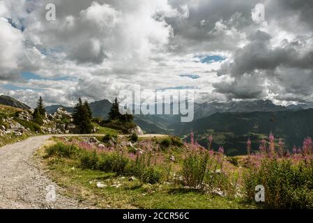 Landscape of the Regional Park Gruyère Pays-d'Enhaut, Switzerland Stock Photo