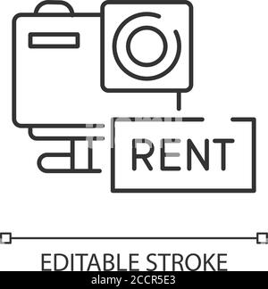 Action camera rental linear icon Stock Vector