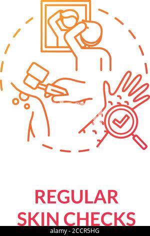 Regular skin checks concept icon Stock Vector