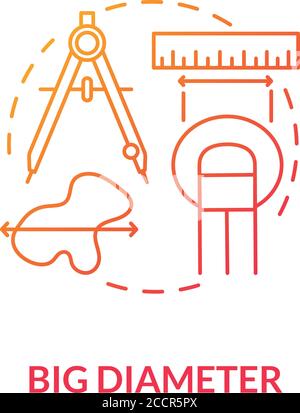 Big diameter concept icon Stock Vector