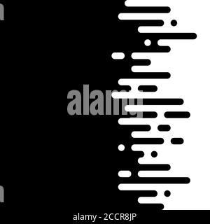 Seamless vector abstract horizontal transition of two colors. Rounded lines blended in. Black and white contrast. Stock Vector