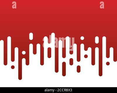 Red dripping blood or paint transition. Halftone effect. Simple flat vector illustration Stock Vector