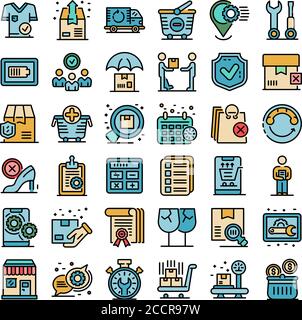 After sales service icons set vector flat Stock Vector