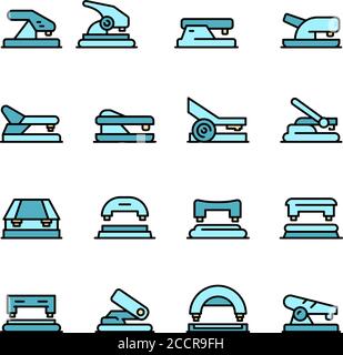 Hole puncher icons set vector flat Stock Vector