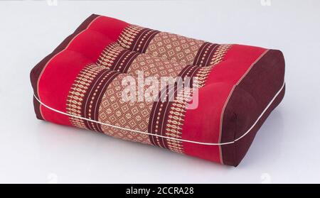 Beautiful Thai ancient style pillow isolated on white background Stock Photo