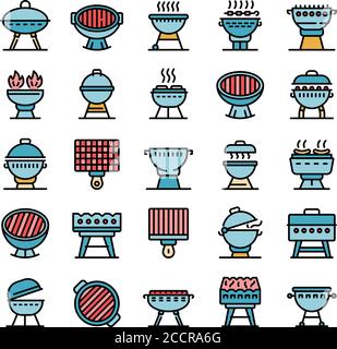 Brazier icons set vector flat Stock Vector