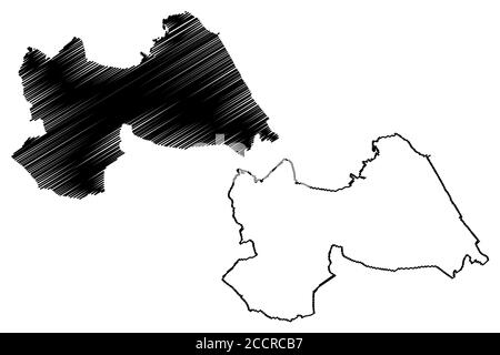 Tuxtla Gutierrez City (United Mexican States, Mexico, Free and Sovereign State of Chiapas) map vector illustration, scribble sketch City of Tuxtla Gut Stock Vector