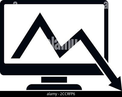 Regression monitor icon. Simple illustration of regression monitor vector icon for web design isolated on white background Stock Vector