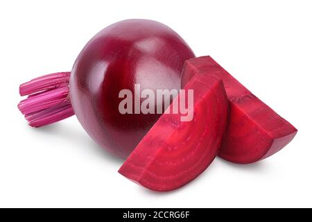 beetroot slices isolated on white background with clipping path and full depth of field Stock Photo