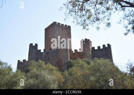 view of Portuguese castle historical constructions history of Portugal Stock Photo
