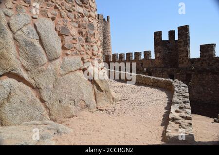 view of Portuguese castle historical constructions history of Portugal Alambor castle Stock Photo