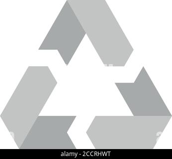 Recycling symbol. Environmental or ecological symbol. Simple flat vector icon. Grey sign. Stock Vector