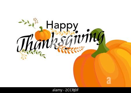 Hand drawn Happy Thanksgiving typography poster. Stock Vector