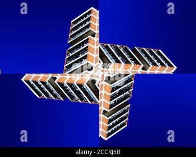 Kaleidoscope skyscraper modern architecture building tower office block abstract background pattern stock photo image Stock Photo