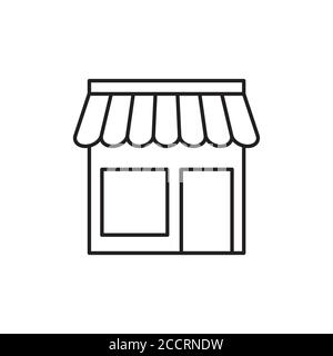Shop facade icon in outline style vector illustration Stock Vector