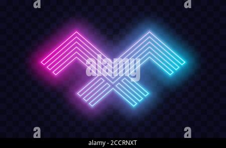 Neon Outstanding professional elegant trendy awesome artistic sport M MX XM initial based Alphabet icon logo. Stock Vector