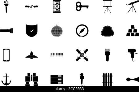Web tools black color set solid style vector illustration Stock Vector