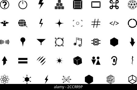 Shape symbol sing web black color set solid style vector illustration Stock Vector