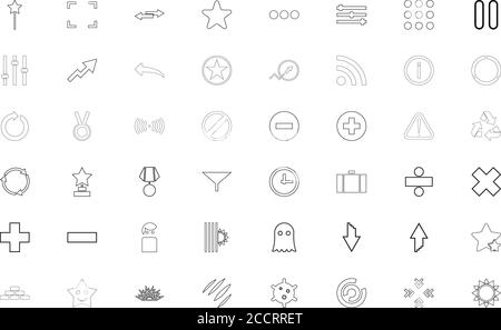 Configuring web setings black color set outline style vector illustration Stock Vector