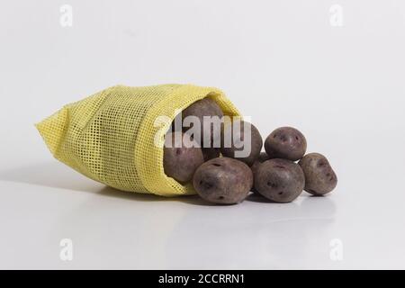 Types of potatoes - Peruvian potatoes still life - Black potato Stock Photo