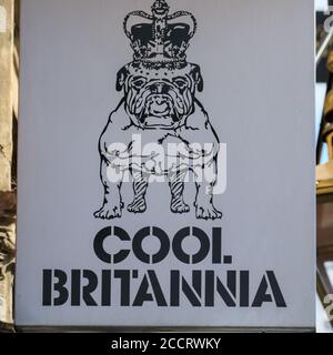 Cool Britannia retail sign with iconic British bulldog and crown ...