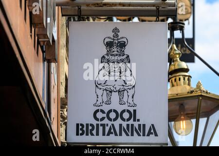 Cool Britannia retail sign with iconic British bulldog and crown ...