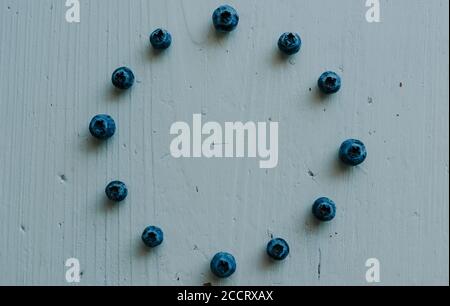 blueberries folded in a circle on white background Stock Photo