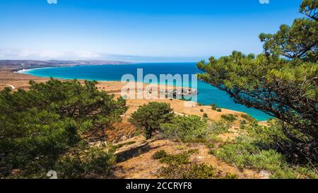 Bechers Bay from the Torrey Pines Trail, Santa Rosa Island, Channel Islands National Park, California USA Stock Photo