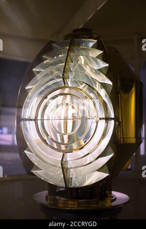 A fresnel style lighthouse lens. Stock Photo