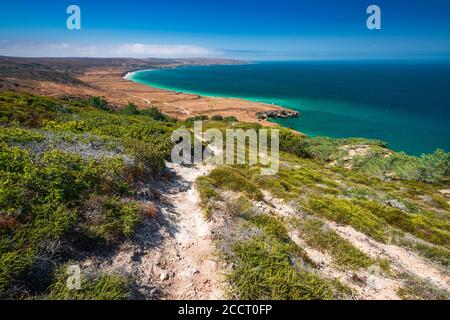 Bechers Bay from the Torrey Pines Trail, Santa Rosa Island, Channel Islands National Park, California USA Stock Photo