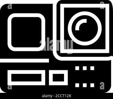 action camera glyph icon vector illustration Stock Vector