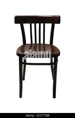 Old wooden chair isolated on white background Stock Photo