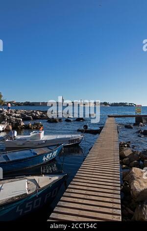landing stage, Porec, Istria, Croatia Stock Photo