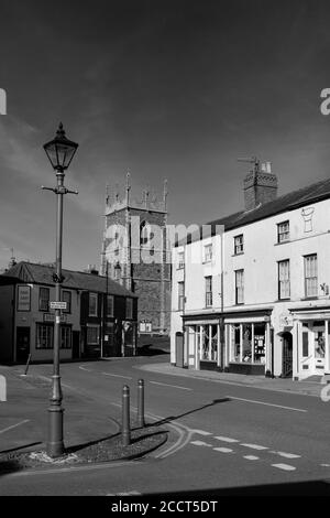 Street view of Alford town with St Wilfreds church, Lincolnshire, England; UK Stock Photo