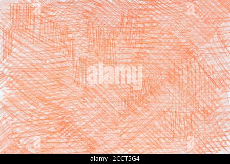 orange color abstract crayon drawing paper background texture Stock Photo