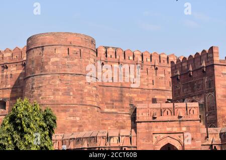 Agra, Uttar Pradesh, India. The Red Fort Stock Photo