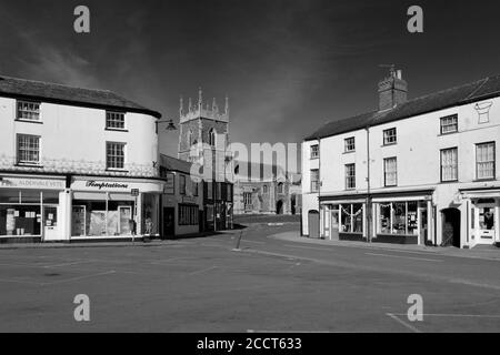 Street view of Alford town with St Wilfreds church, Lincolnshire, England; UK Stock Photo